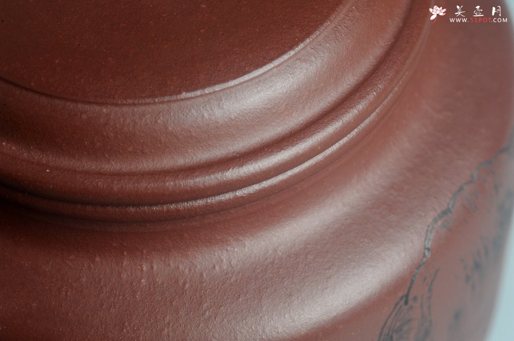 紫砂壶图片：油润黄龙山4号深井红皮龙 全手工德中壶 做工特好 俯首甘为孺子牛 - 宜兴紫砂壶网