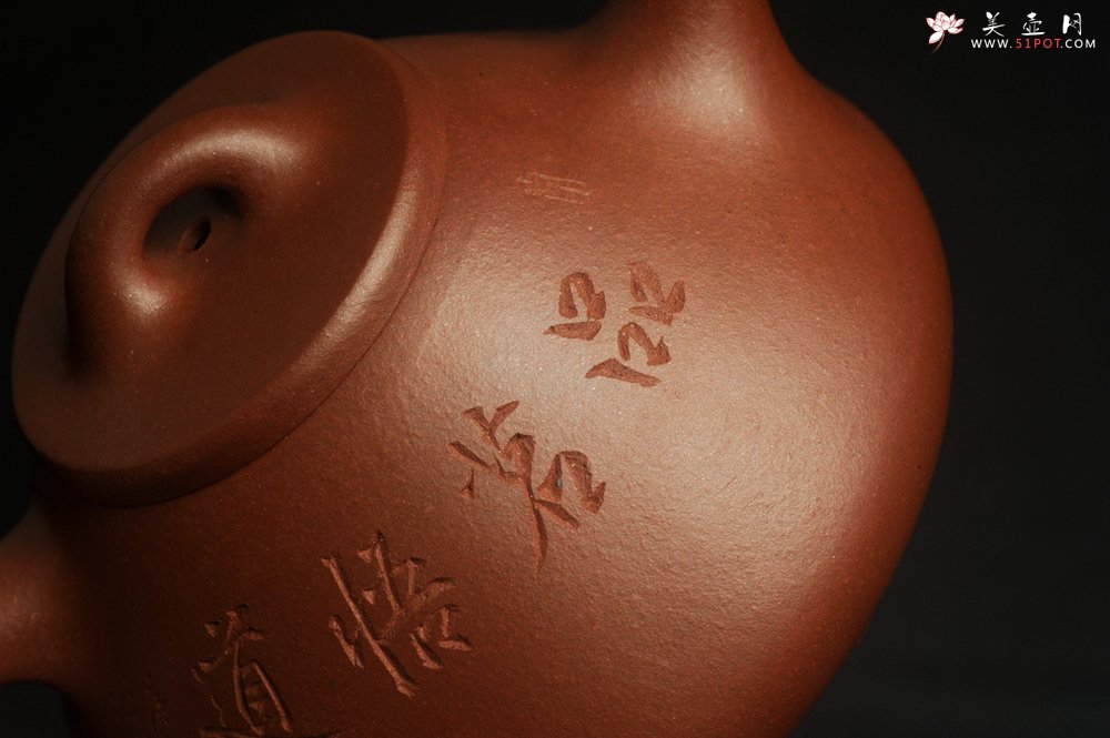 紫砂壶图片：特好底曹青 全手工品茗悟道小子冶石瓢 装饰特文气 期待与亲结缘 - 宜兴紫砂壶网