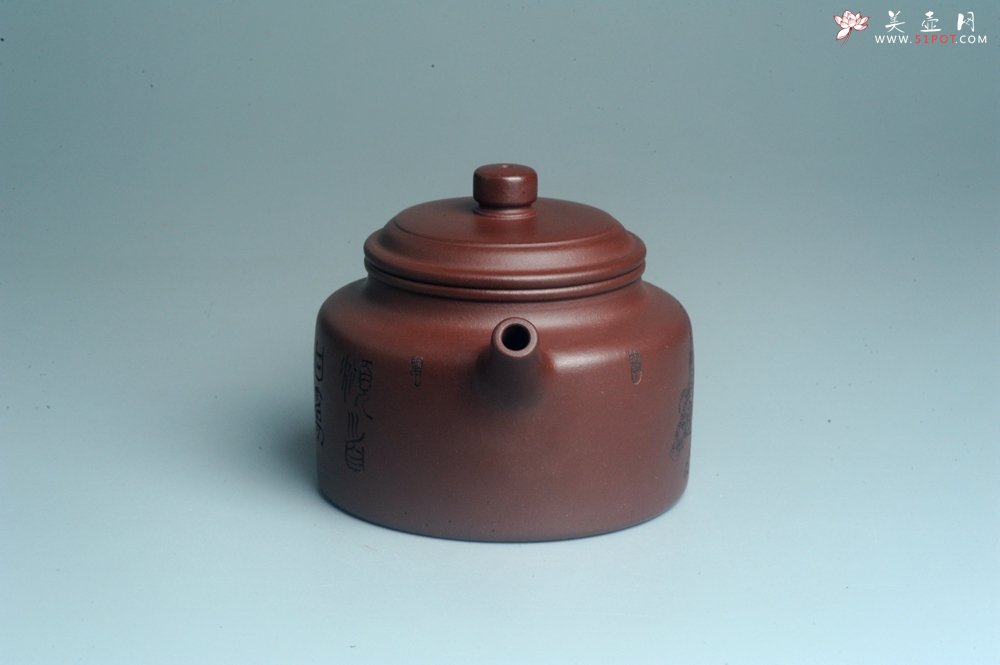 紫砂壶图片：油润黄龙山4号深井红皮龙 全手工德中壶 做工特好 俯首甘为孺子牛 - 宜兴紫砂壶网