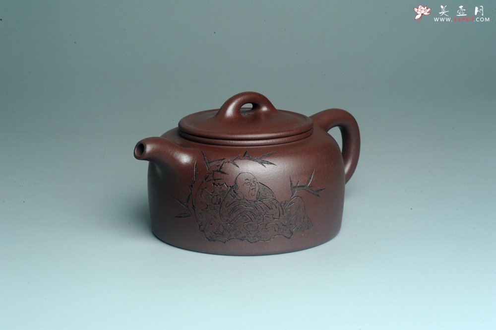 紫砂壶图片：潜力股周小培老师 4号井深井红皮龙 全手工过桥井栏壶 浩然养素 - 宜兴紫砂壶网