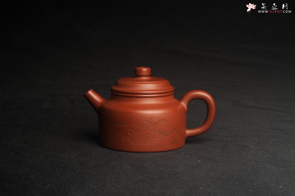 紫砂壶图片：油润老清水泥全手工小品德中壶 装饰虾图 茶亦醉人 特实用文气 - 宜兴紫砂壶网