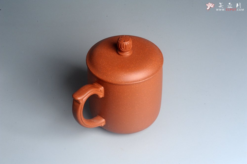 紫砂壶图片：美杯特惠 精致降坡泥澄怀盖杯 紫砂杯 - 宜兴紫砂壶网