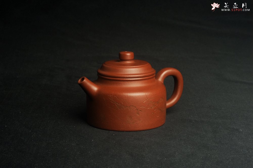紫砂壶图片：油润老清水泥全手工小品德中壶 装饰虾图 茶亦醉人 特实用文气 - 宜兴紫砂壶网