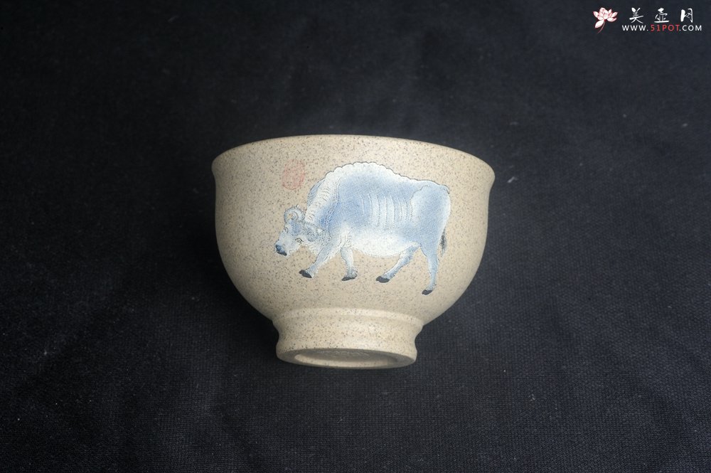 紫砂壶图片：美杯特惠 高温本山段泥 精致吉祥牛主人杯 高性价比 - 宜兴紫砂壶网