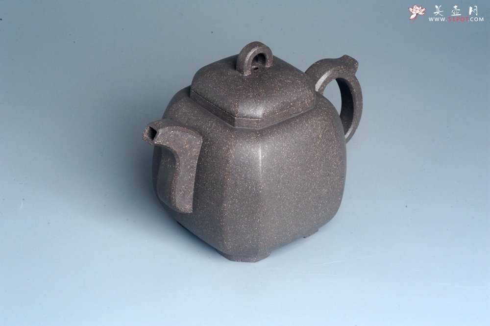 紫砂壶图片：实力派张海艳全手工家藏老青灰段泥精工福临八方壶 气势磅礴 - 宜兴紫砂壶网