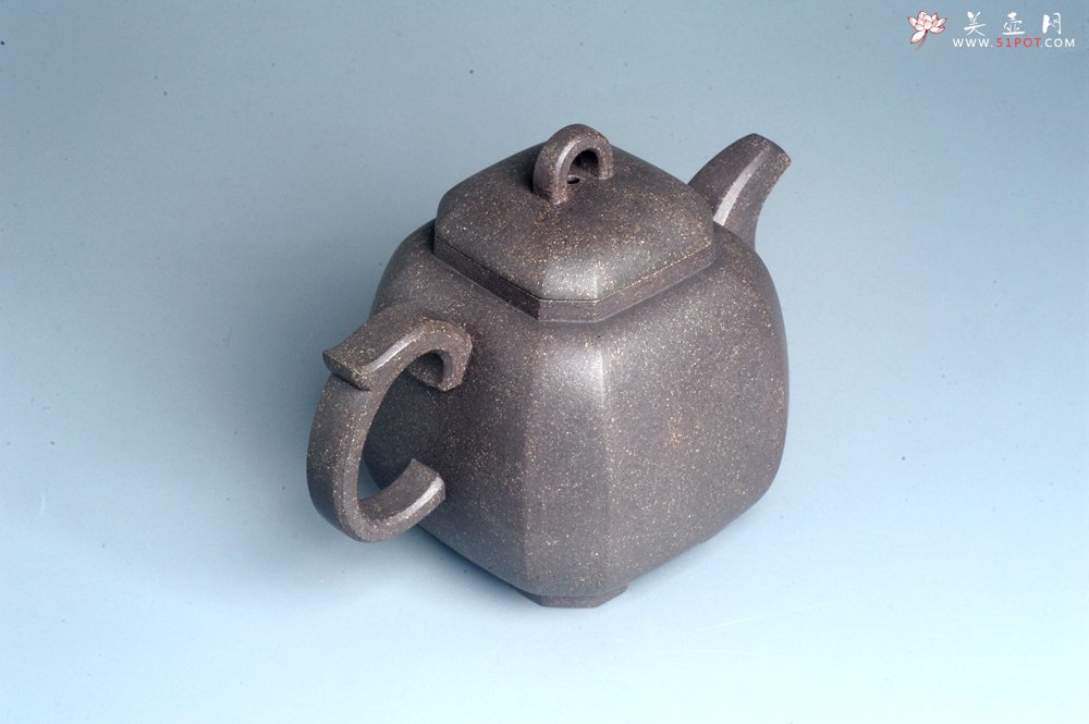 紫砂壶图片：实力派张海艳全手工家藏老青灰段泥精工福临八方壶 气势磅礴 - 宜兴紫砂壶网