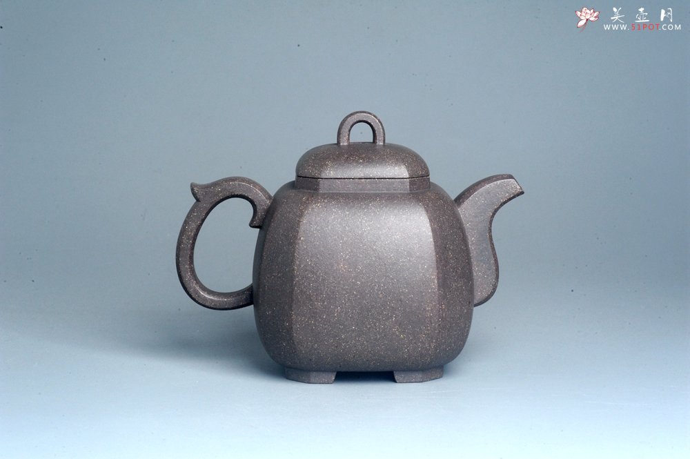 紫砂壶图片：实力派张海艳全手工家藏老青灰段泥精工福临八方壶 气势磅礴 - 宜兴紫砂壶网