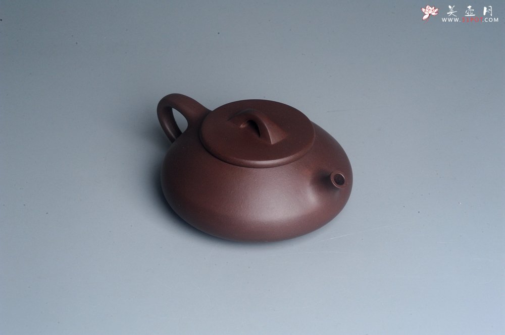 紫砂壶图片：美壶特惠 精致紫泥扁石瓢茶壶 - 宜兴紫砂壶网