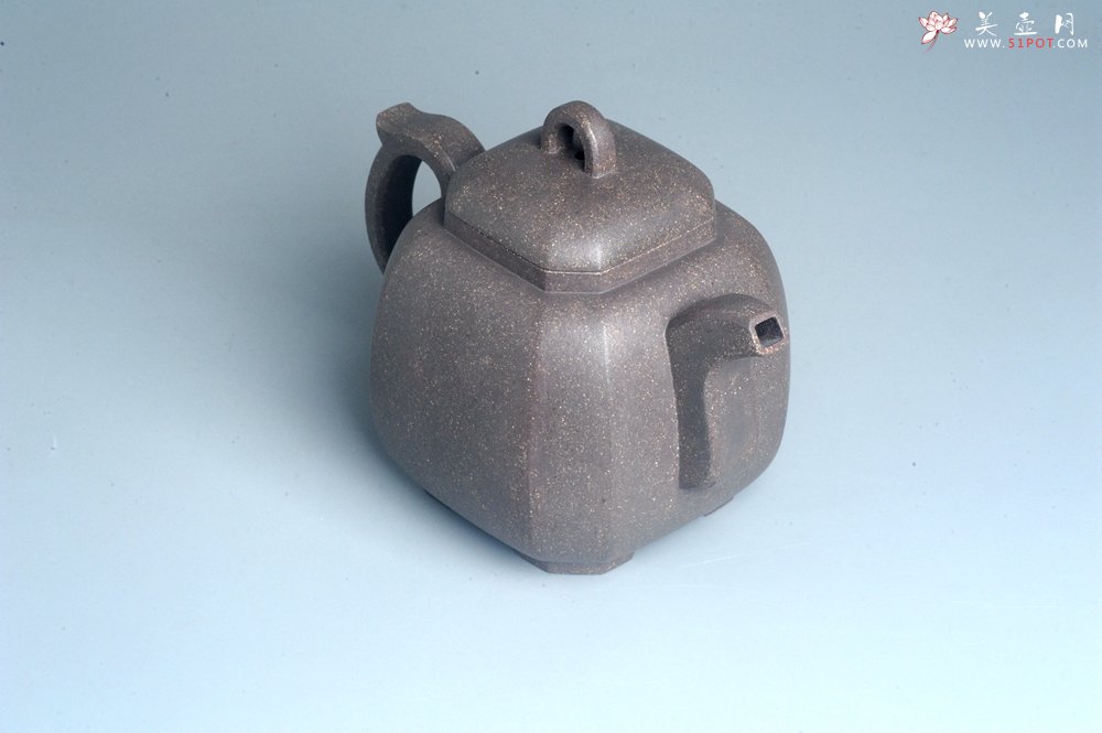 紫砂壶图片：实力派张海艳全手工家藏老青灰段泥精工福临八方壶 气势磅礴 - 宜兴紫砂壶网