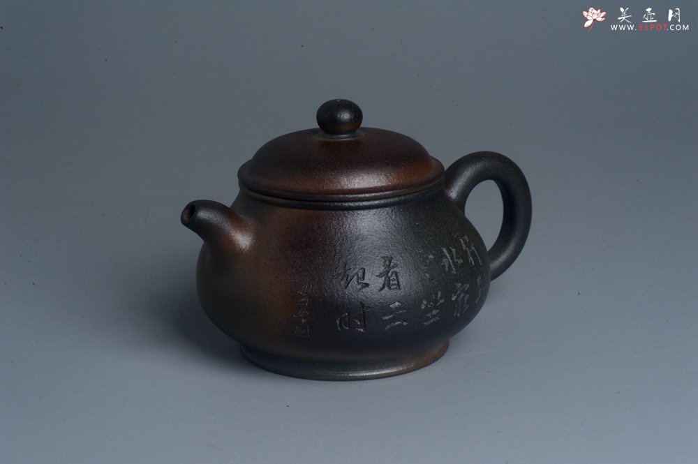 紫砂壶图片：美壶特惠 精致柴烧青灰泥潘壶手工紫砂壶 茶壶 茶具 单壶 - 宜兴紫砂壶网