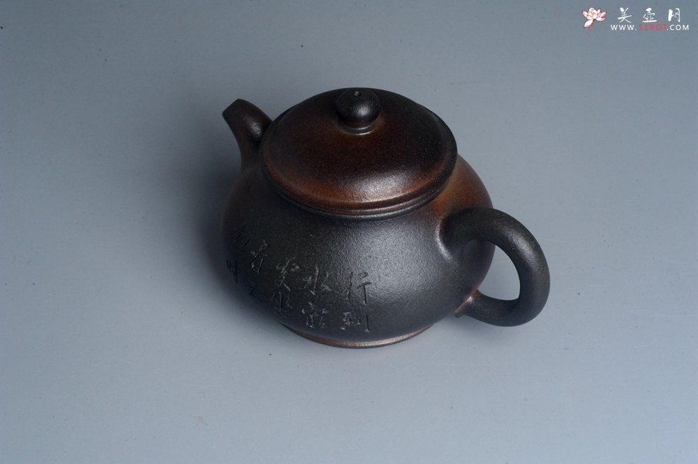 紫砂壶图片：美壶特惠 精致柴烧青灰泥潘壶手工紫砂壶 茶壶 茶具 单壶 - 宜兴紫砂壶网