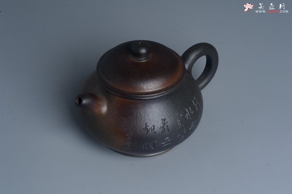 紫砂壶图片：美壶特惠 精致柴烧青灰泥潘壶手工紫砂壶 茶壶 茶具 单壶 - 宜兴紫砂壶网