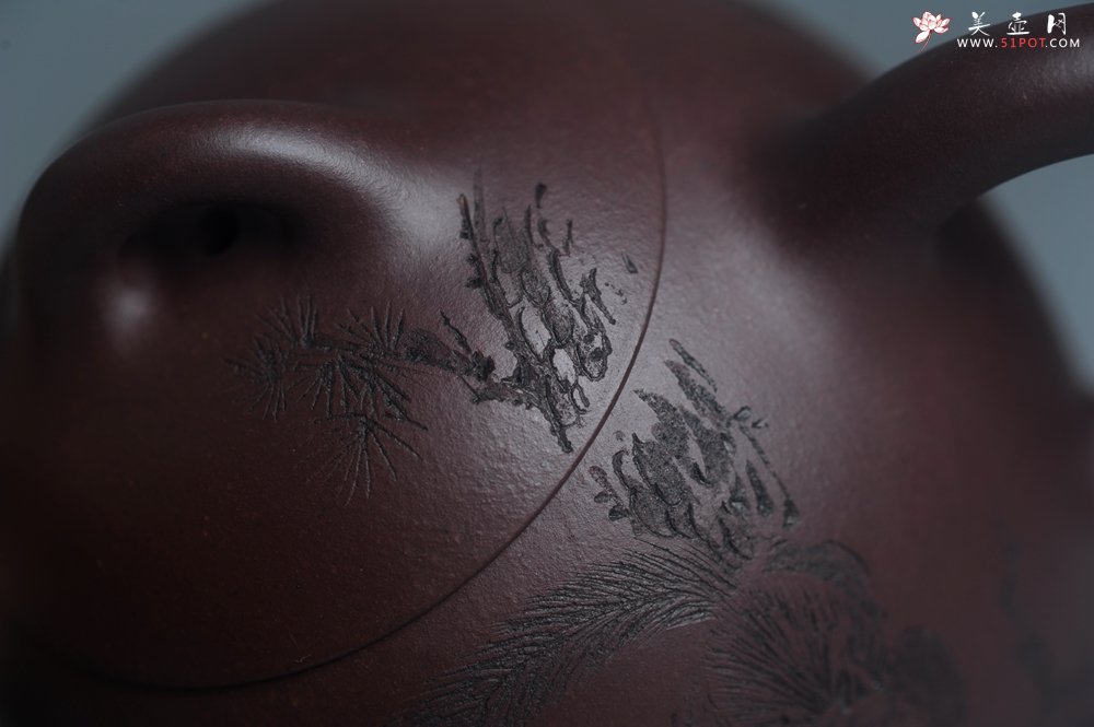 紫砂壶图片：实力派工艺师文砂苑堂主周斌 优质底槽青全手工精工秦权壶 秋果飘香庆丰收 满月增辉逢双喜 - 宜兴紫砂壶网