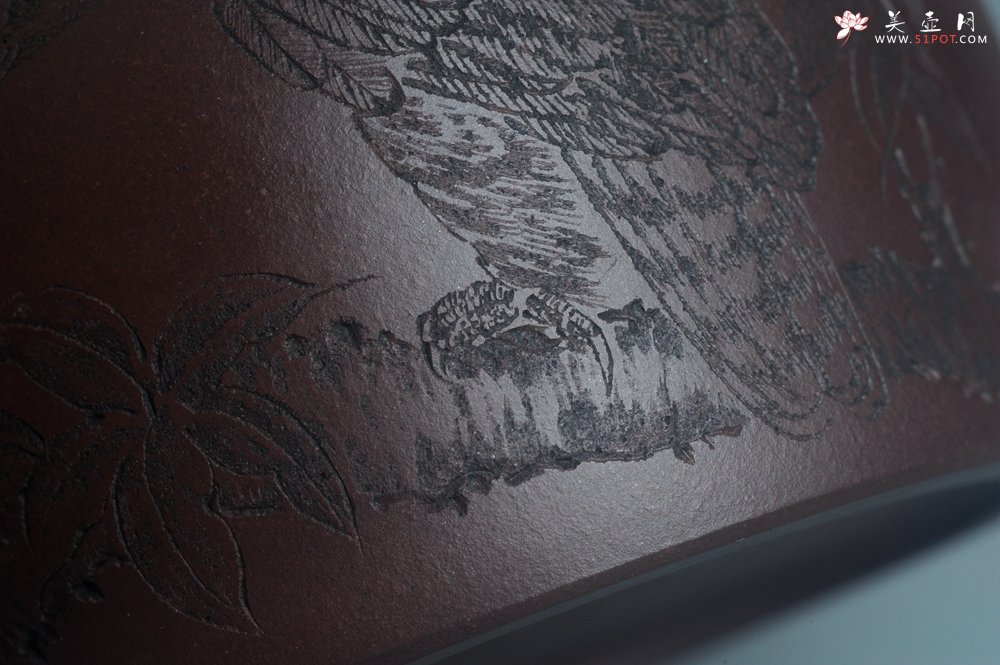 紫砂壶图片：实力派工艺师文砂苑堂主周斌 优质底槽青全手工精工秦权壶 鹰击长空 志在千里 - 宜兴紫砂壶网