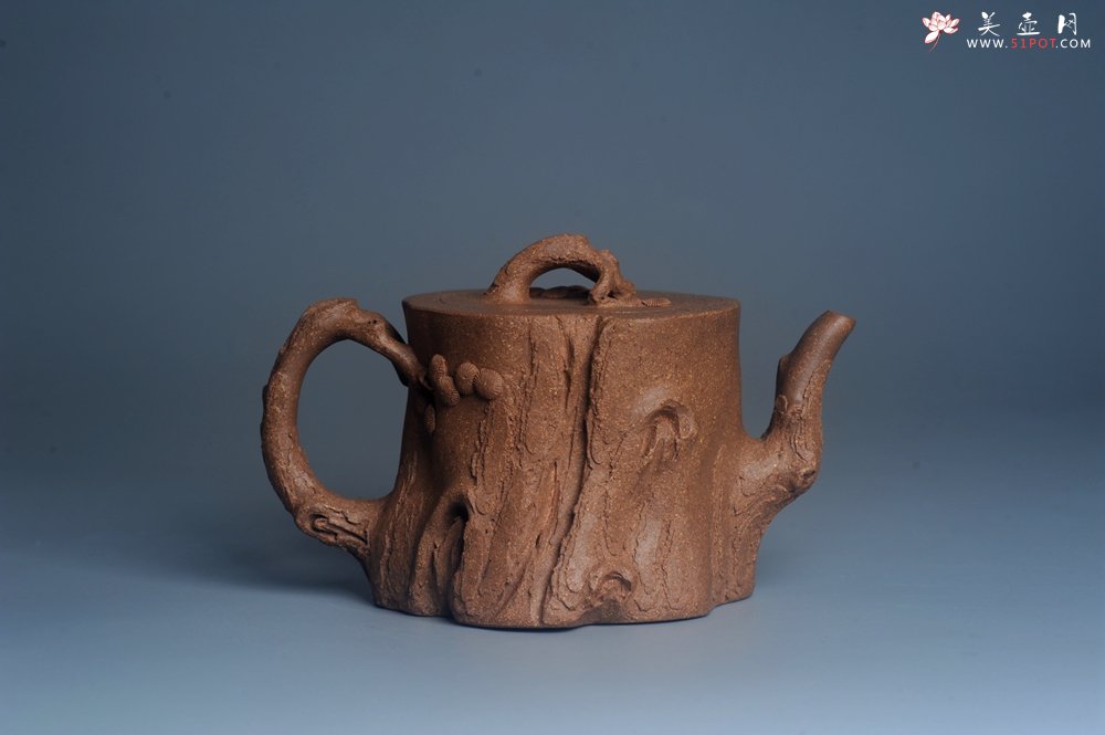 紫砂壶图片：潜力股唐老师 全手工精致老段松桩壶 肌理丰富生动 期待与您结缘 - 宜兴紫砂壶网