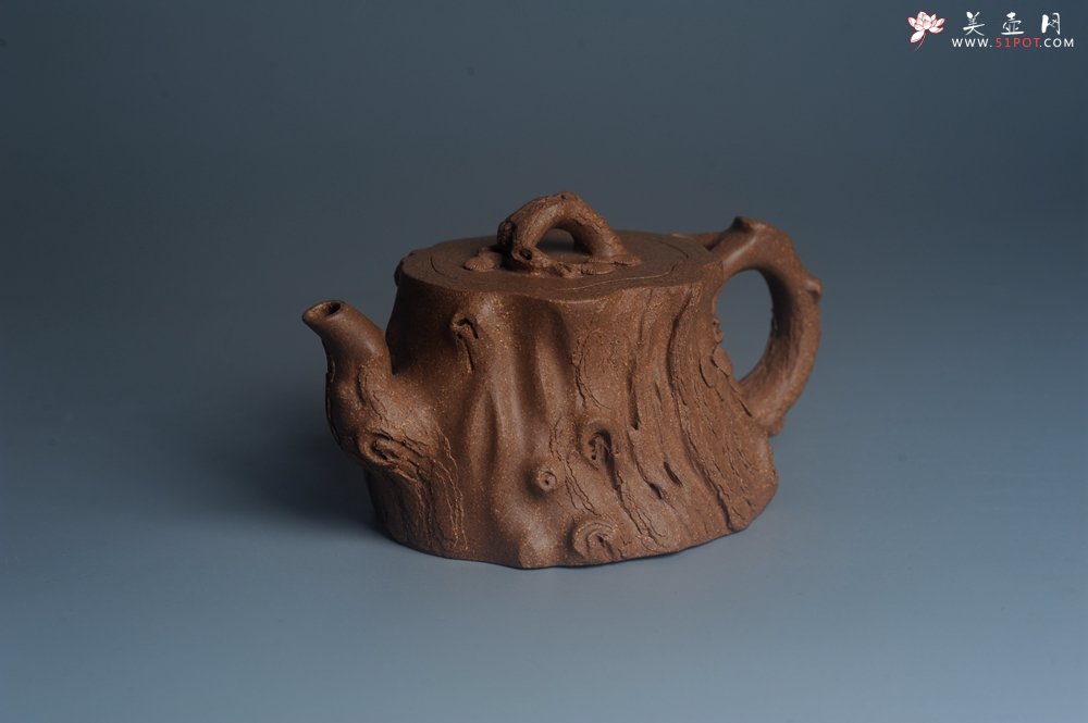 紫砂壶图片：潜力股唐老师 全手工精致老段松桩壶 肌理丰富生动 期待与您结缘 - 宜兴紫砂壶网