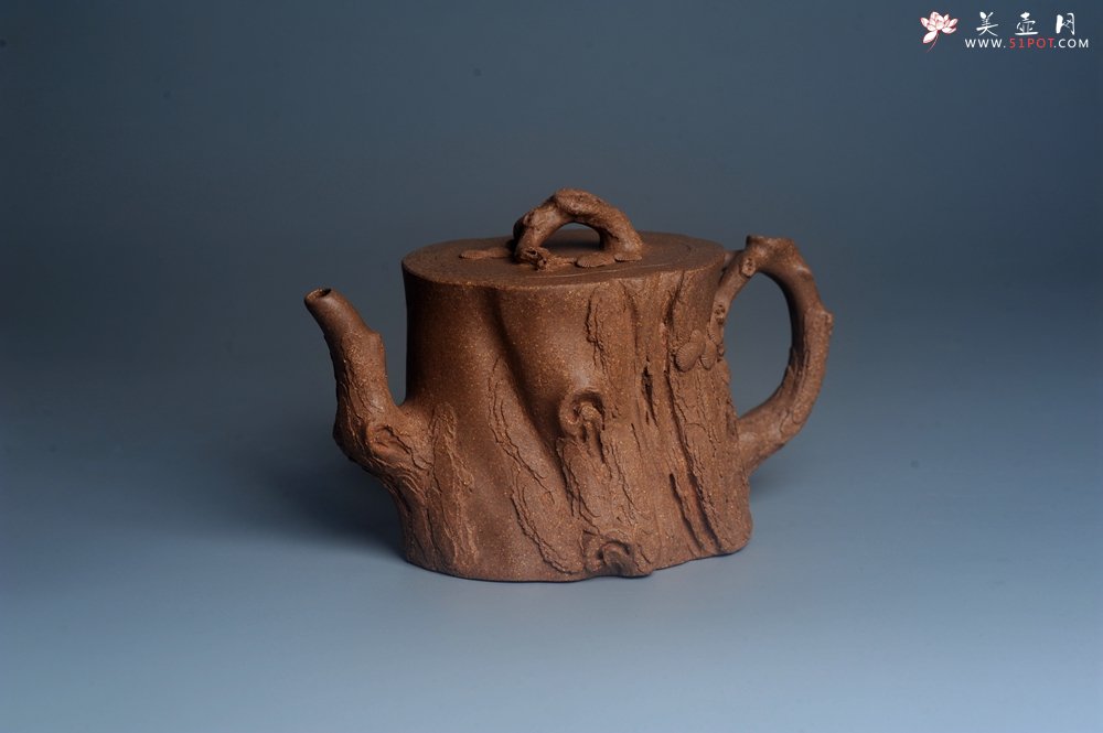 紫砂壶图片：潜力股唐老师 全手工精致老段松桩壶 肌理丰富生动 期待与您结缘 - 宜兴紫砂壶网