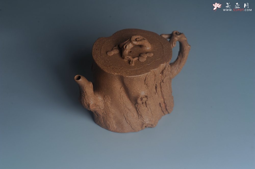 紫砂壶图片：潜力股唐老师 全手工精致老段松桩壶 肌理丰富生动 期待与您结缘 - 宜兴紫砂壶网