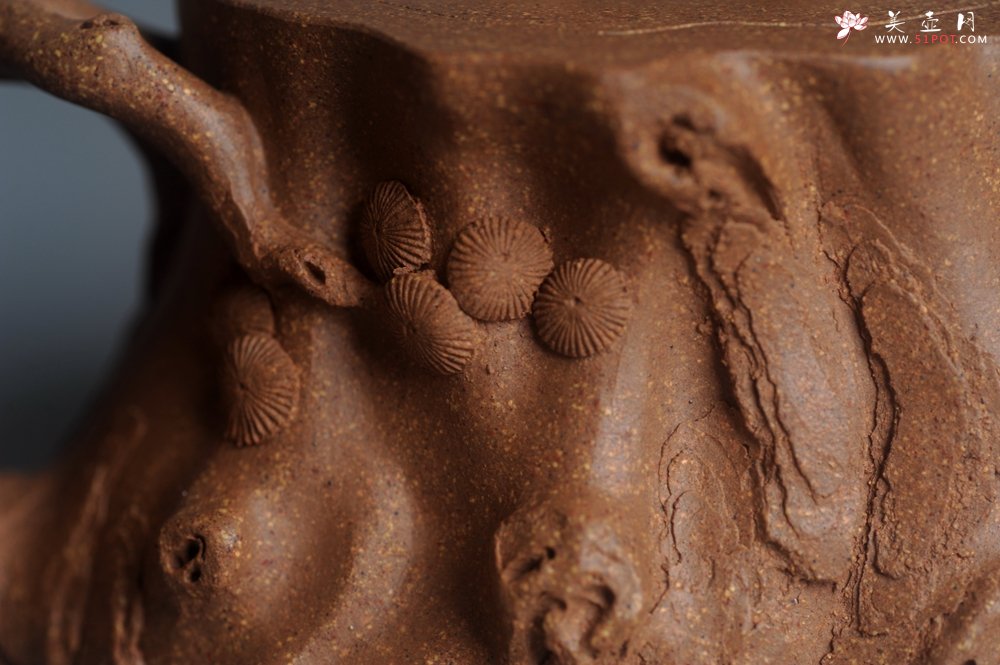 紫砂壶图片：潜力股唐老师 全手工精致老段松桩壶 肌理丰富生动 期待与您结缘 - 宜兴紫砂壶网