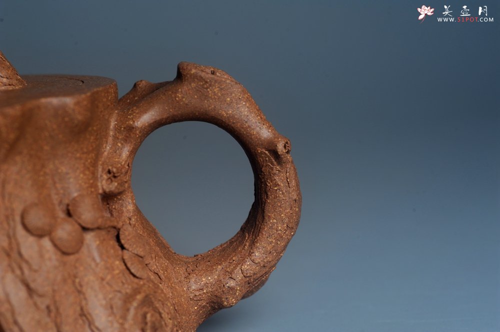 紫砂壶图片：潜力股唐老师 全手工精致老段松桩壶 肌理丰富生动 期待与您结缘 - 宜兴紫砂壶网