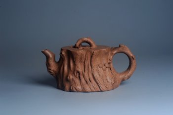 紫砂壶图片：潜力股唐老师 全手工精致老段松桩壶 肌理丰富生动 期待与您结缘 - 宜兴紫砂壶网