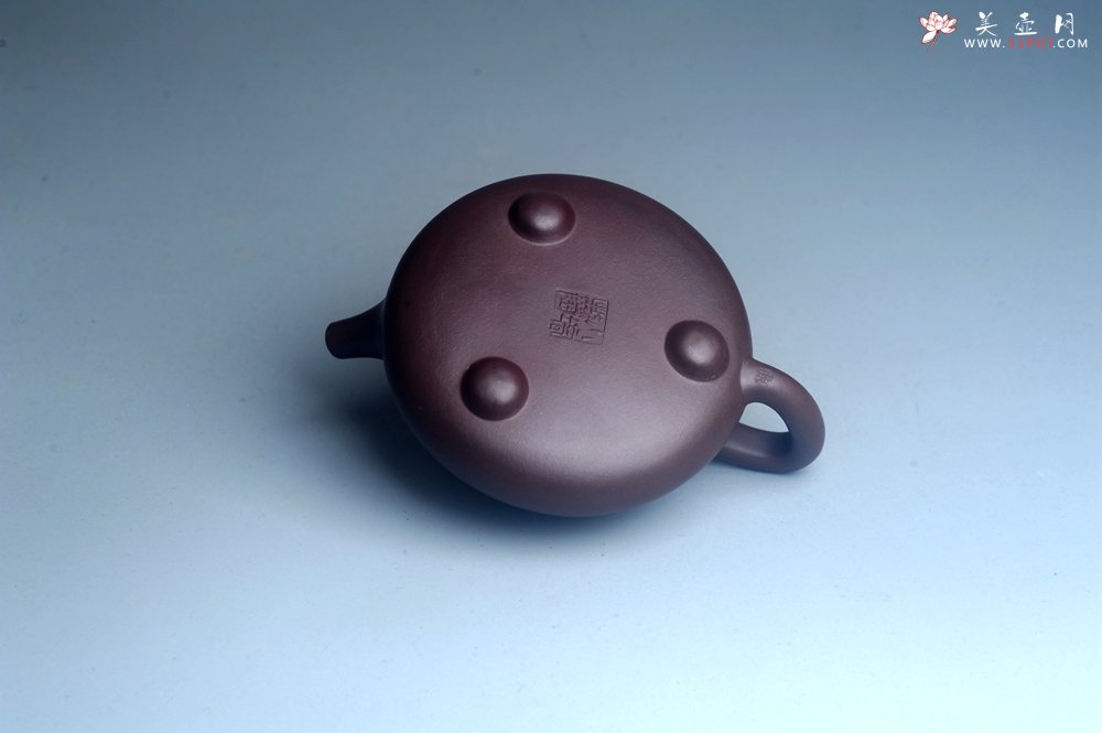 紫砂壶图片：油润底曹青 全手工石瓢壶 特文气 - 宜兴紫砂壶网