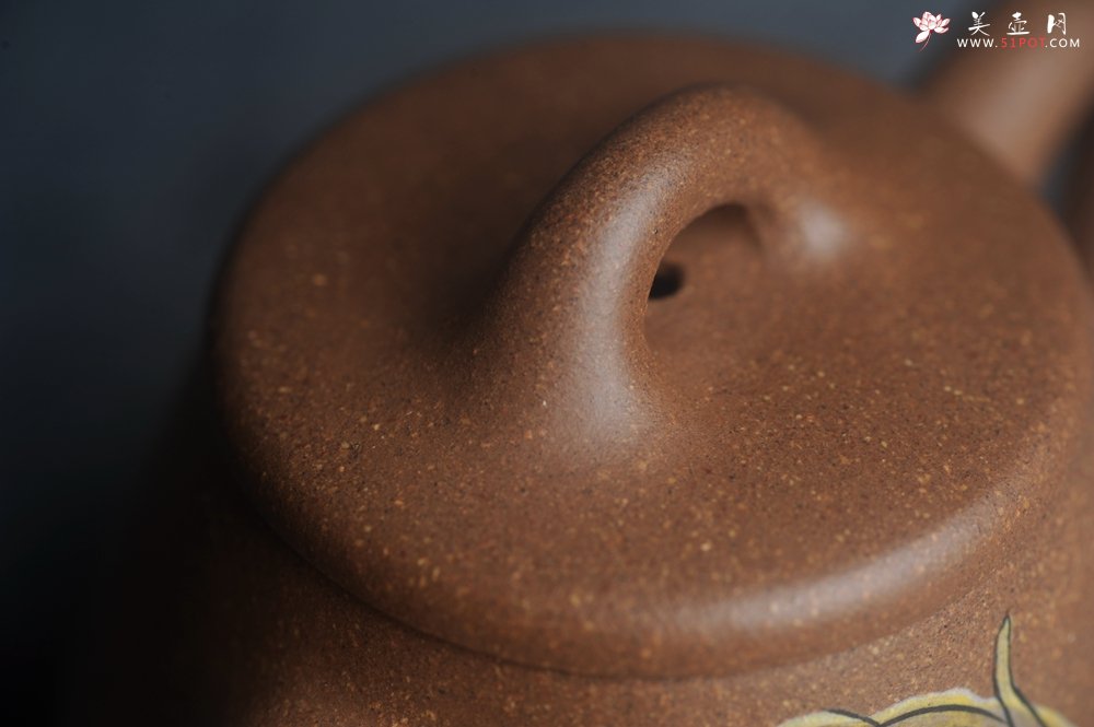 紫砂壶图片：美壶特惠 潜力股王静然 精致老段泥高石瓢 泥绘大公鸡 特吉利文气 - 宜兴紫砂壶网