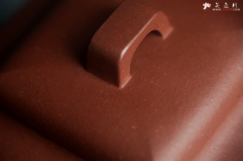 紫砂壶图片：全手工优质紫红泥精致亚明四方壶 装饰枯枝鸟图 特文气 - 宜兴紫砂壶网