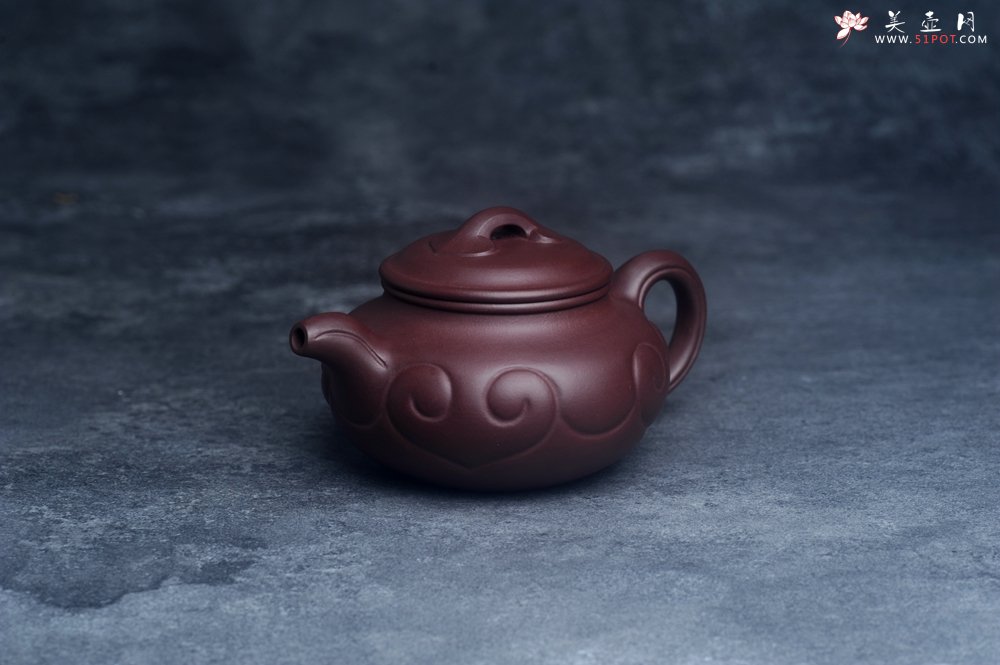 紫砂壶图片：美壶特惠 精致紫泥仿古如意壶 茶人醉爱 - 宜兴紫砂壶网