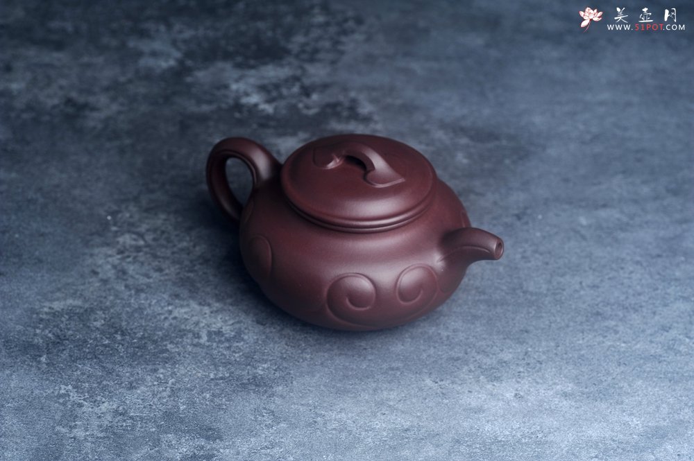 紫砂壶图片：美壶特惠 精致紫泥仿古如意壶 茶人醉爱 - 宜兴紫砂壶网
