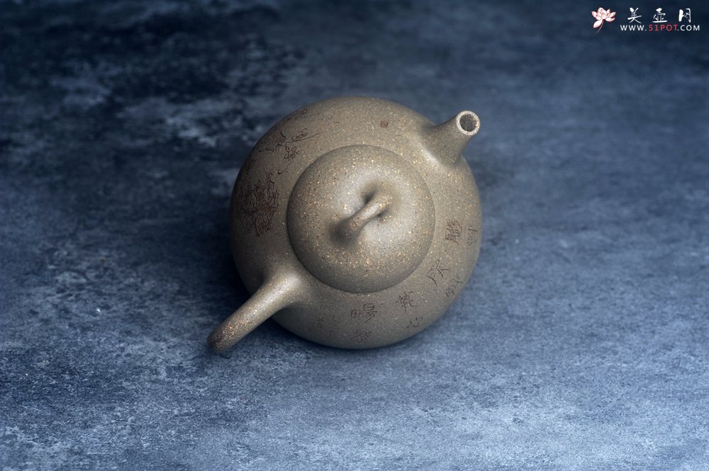 紫砂壶图片：美壶特惠 美壶网特供限量极品高温四号井老青段 精工乳瓢茶壶 装饰清供图 特文气 - 宜兴紫砂壶网