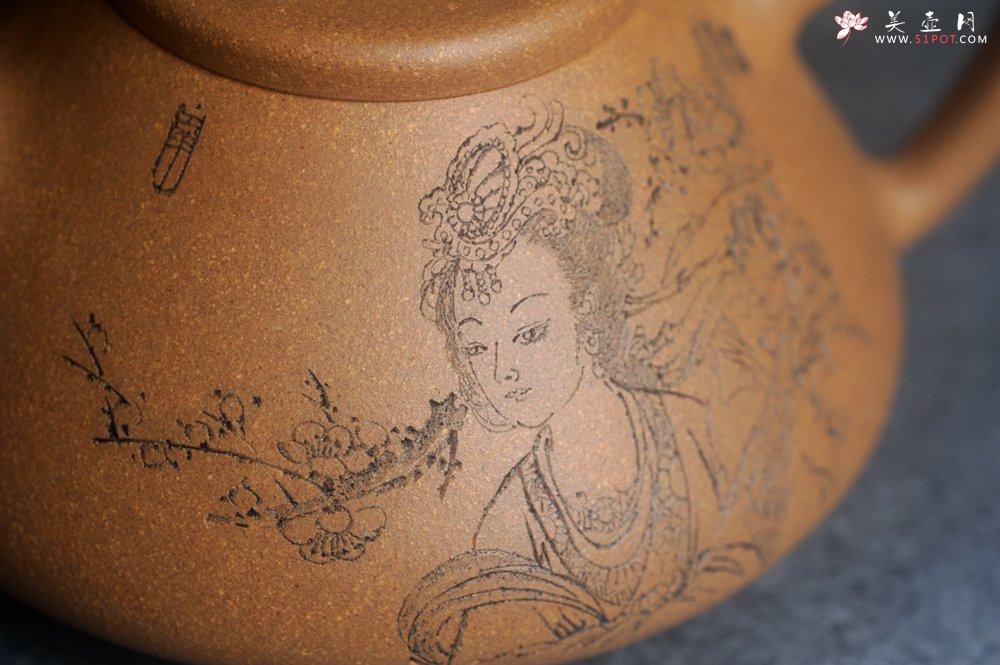 紫砂壶图片：美壶特惠 特好老黄段泥精致子冶石瓢壶 浮生若梦 - 宜兴紫砂壶网