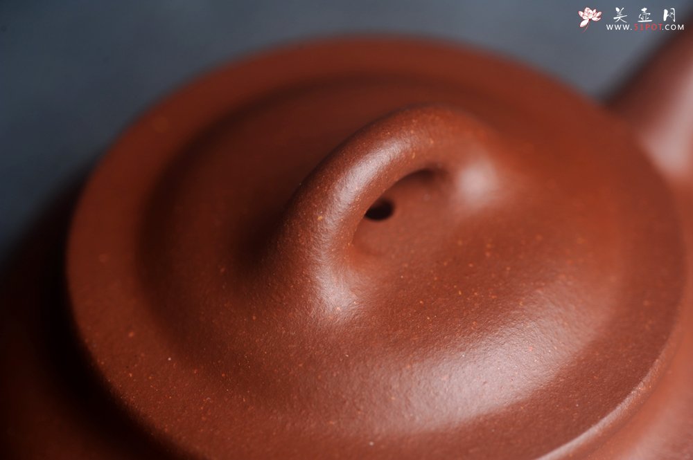 紫砂壶图片：王老师新品 美壶特惠 全手工红降坡玉帽水平壶 大口实用 特文气 - 宜兴紫砂壶网