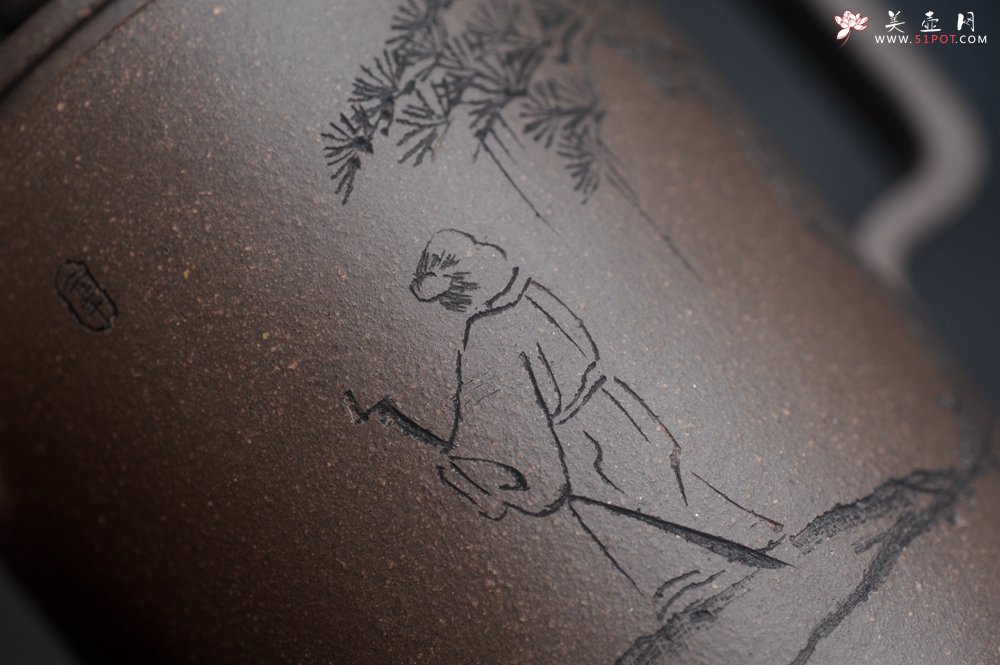 紫砂壶图片：美壶特惠 蠡墅大水潭深井老天青泥 精致圆础壶 装饰文雅 茶人醉爱 - 宜兴紫砂壶网