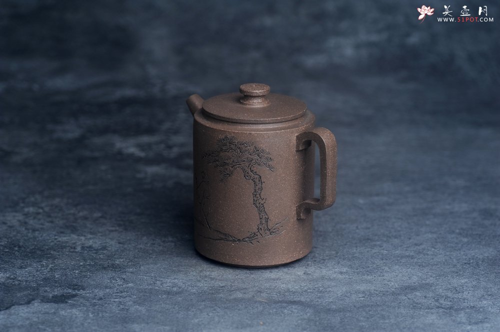 紫砂壶图片：美壶特惠 蠡墅大水潭深井老天青泥 精致圆础壶 装饰文雅 茶人醉爱 - 宜兴紫砂壶网