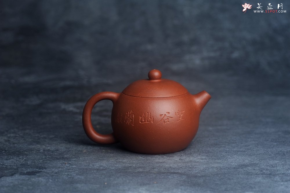 紫砂壶图片：美壶特惠 全手工优质红降坡泥西施壶 助工杨志超装饰兰花特文气 - 宜兴紫砂壶网