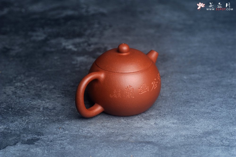 紫砂壶图片：美壶特惠 全手工优质红降坡泥西施壶 助工杨志超装饰兰花特文气 - 宜兴紫砂壶网
