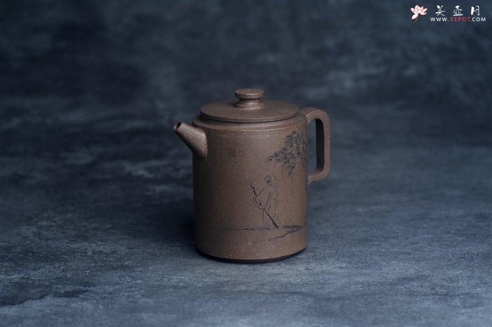 紫砂壶图片：美壶特惠 蠡墅大水潭深井老天青泥 精致圆础壶 装饰文雅 茶人醉爱 - 宜兴紫砂壶网