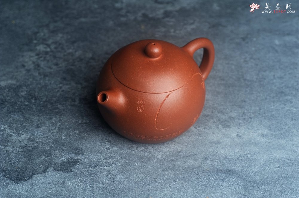 紫砂壶图片：美壶特惠 全手工优质红降坡泥西施壶 助工杨志超装饰兰花特文气 - 宜兴紫砂壶网