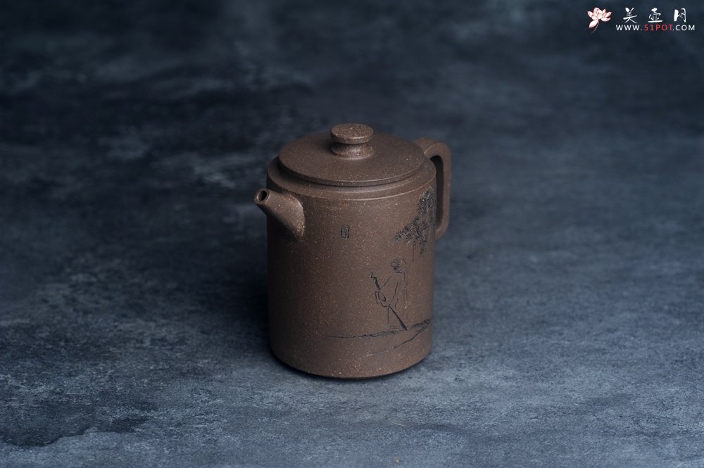 紫砂壶图片：美壶特惠 蠡墅大水潭深井老天青泥 精致圆础壶 装饰文雅 茶人醉爱 - 宜兴紫砂壶网