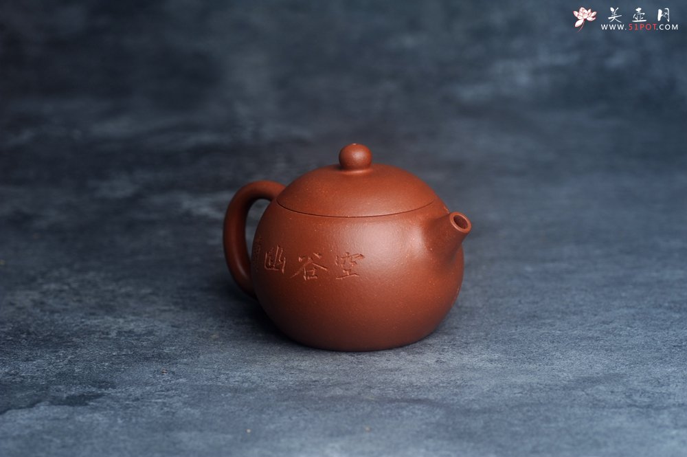 紫砂壶图片：美壶特惠 全手工优质红降坡泥西施壶 助工杨志超装饰兰花特文气 - 宜兴紫砂壶网