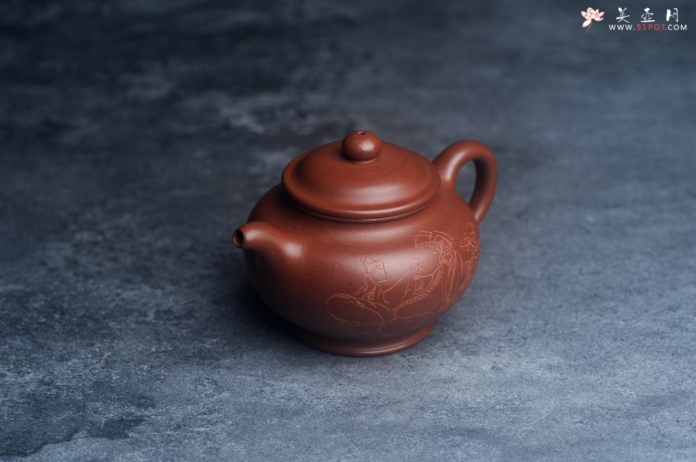 紫砂壶图片：美壶网紫砂壶特惠优质底槽青掇只壶 中式茶具 装饰文雅 茶人醉爱210cc - 宜兴紫砂壶网