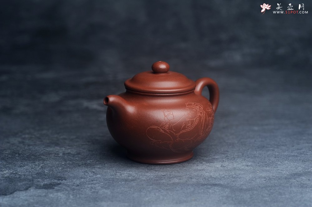 紫砂壶图片：美壶网紫砂壶特惠优质底槽青掇只壶 中式茶具 装饰文雅 茶人醉爱210cc - 宜兴紫砂壶网