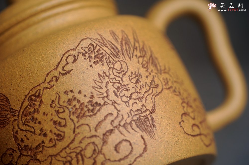 紫砂壶图片：美壶特惠 优质段泥德中 装饰瑞兽图 特文气 - 宜兴紫砂壶网