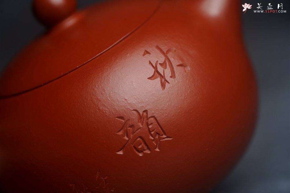 紫砂壶图片：美壶特惠紫砂壶优质朱泥扁西施壶 装饰松针松鼠 秋韵图 - 宜兴紫砂壶网