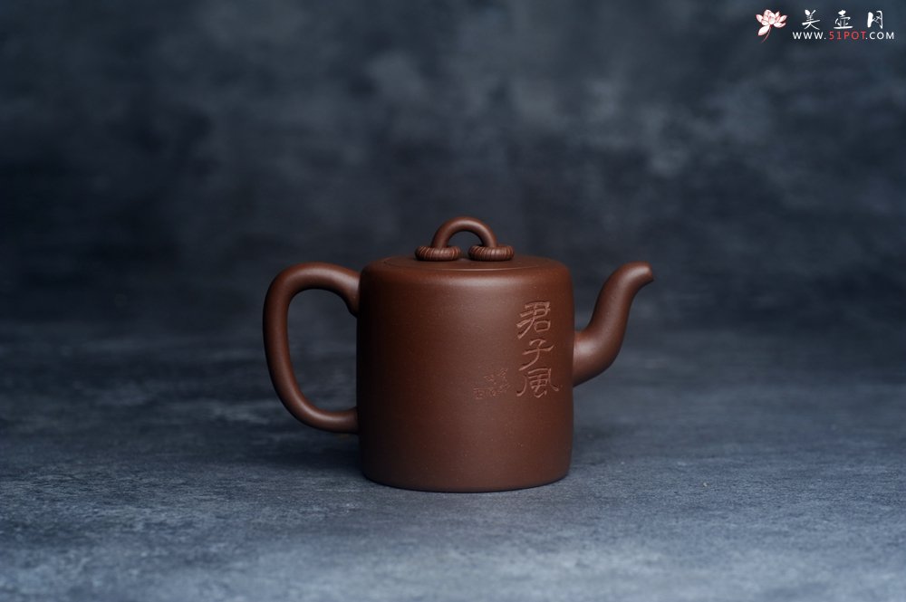 紫砂壶图片：美壶特惠 潜力股王静然 优质文革紫泥双圈壶 君子风 装饰文雅 - 宜兴紫砂壶网