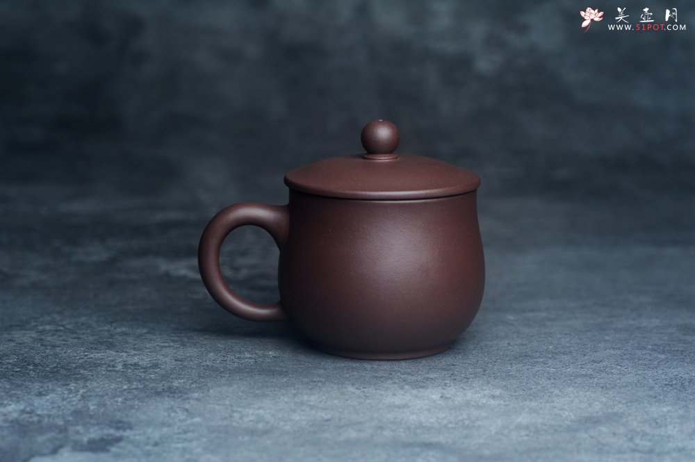 紫砂壶图片：美杯特惠 办公旅行便携式茶具荷叶盖杯 泥料超好 - 宜兴紫砂壶网
