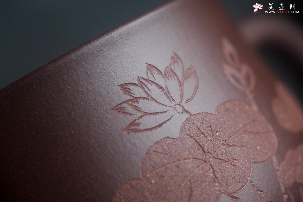 紫砂壶图片：美杯特惠 办公旅行便携式茶具荷叶盖杯 泥料超好 - 宜兴紫砂壶网