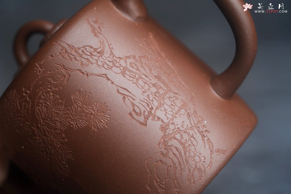 紫砂壶图片：美壶特惠 潜力股王静然 优质文革紫泥双圈壶 君子风 装饰文雅 - 宜兴紫砂壶网