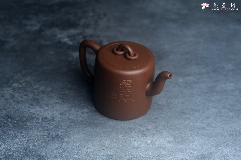 紫砂壶图片：美壶特惠 潜力股王静然 优质文革紫泥双圈壶 君子风 装饰文雅 - 宜兴紫砂壶网